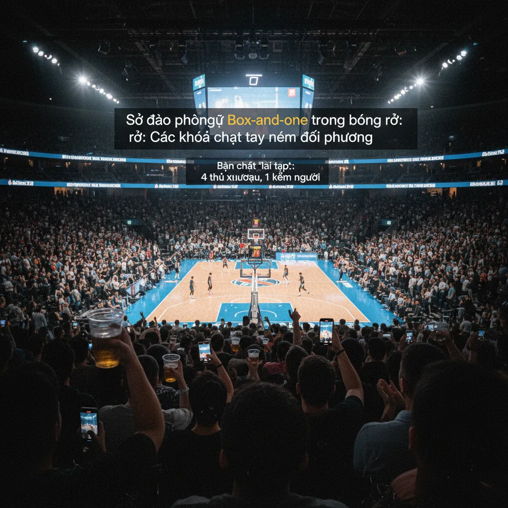 Minh họa Fred VanVleet (Raptors) theo kèm Stephen Curry (Warriors) trong thế trận Box-and-one